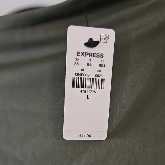 Express Olive Mock Neck Crop Top - Picture 2 of 2